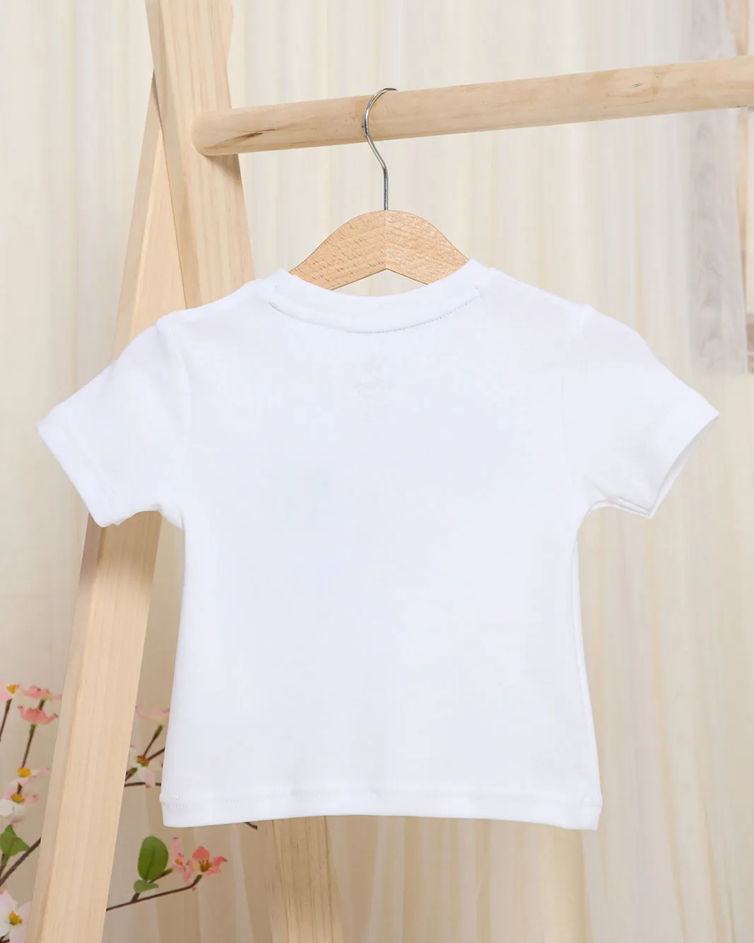 Infant Boys White Stitch Print T-Shirt