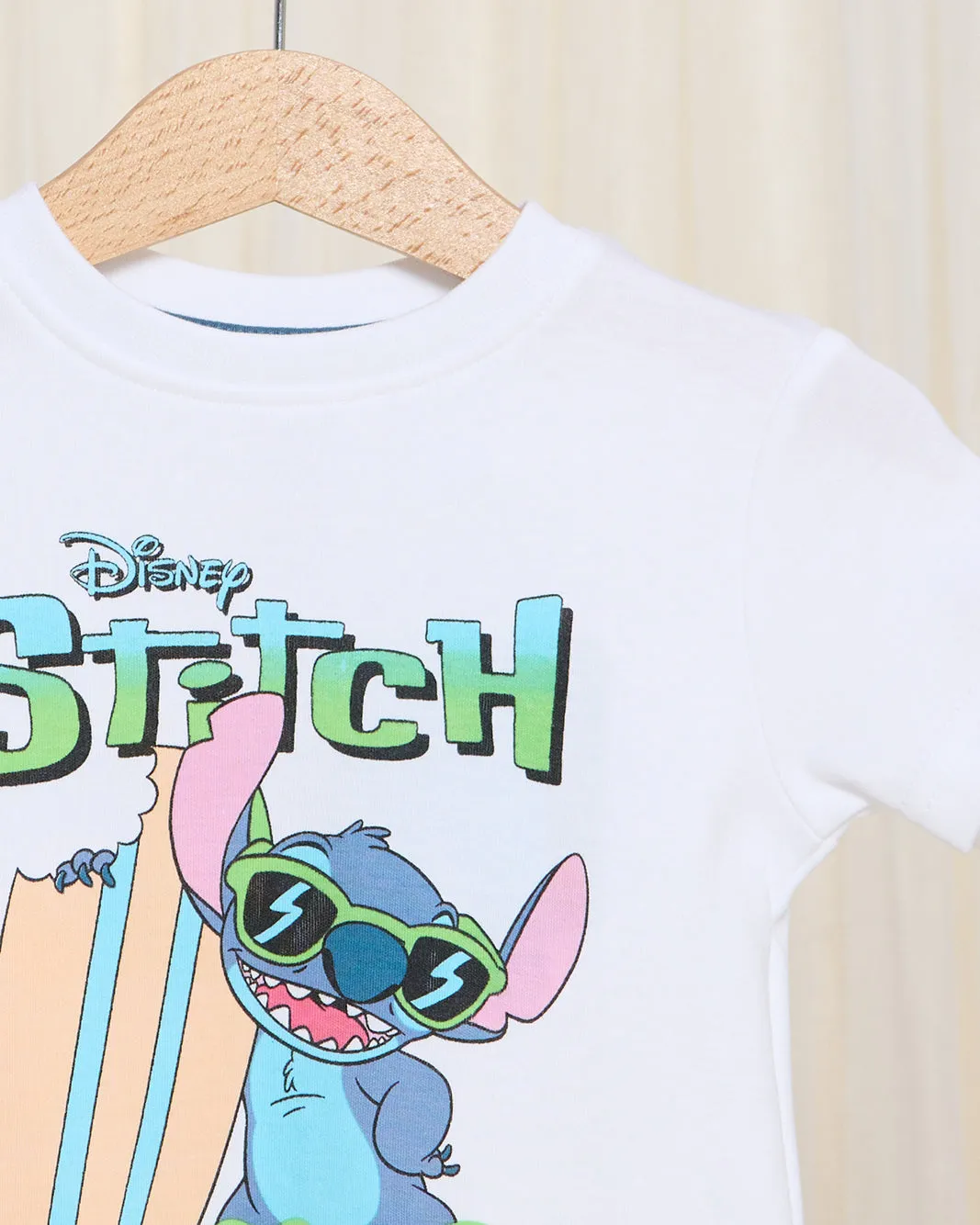 Infant Boys White Stitch Print T-Shirt