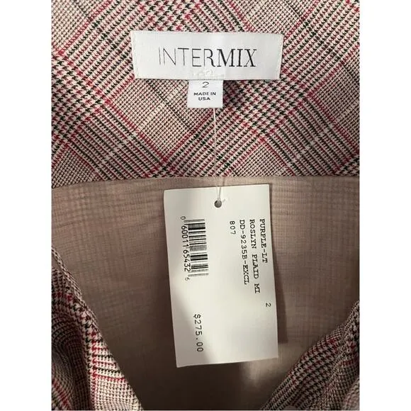 Intermix Roslyn Plaid Mini Dress Size 2 NWT