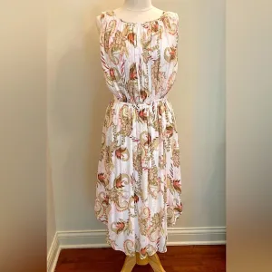 J. Jill Boho Floral Paisley Layered Tank Sleeveless Blouson MIDI Dress Size S