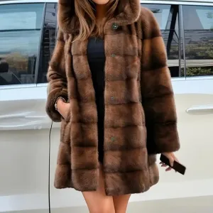 Jacinta - trendy women's coat with fashionable hood