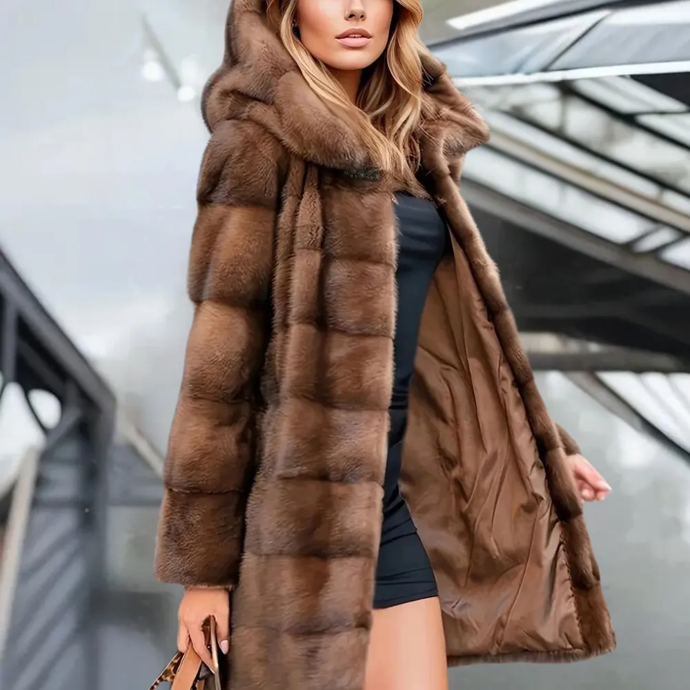 Jacinta - trendy women's coat with fashionable hood