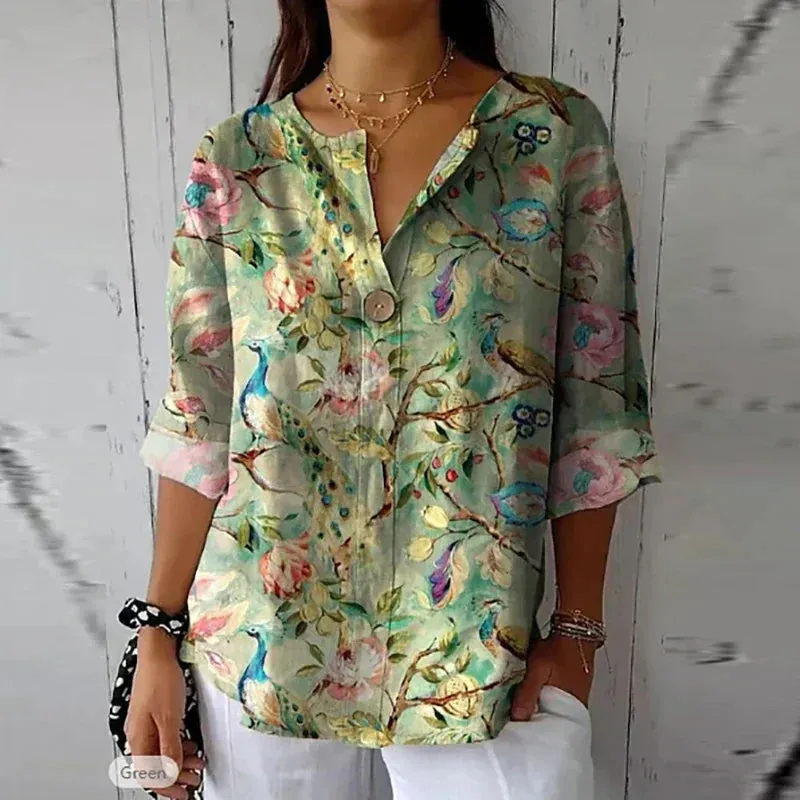 Janice | Comfortable Ladies Blouse with summer print