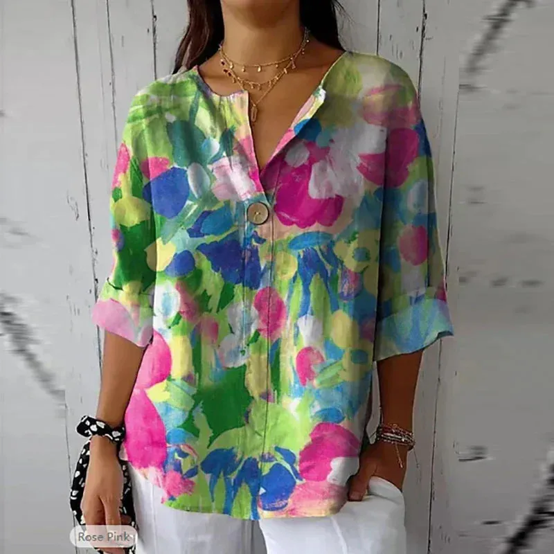 Janice | Comfortable Ladies Blouse with summer print