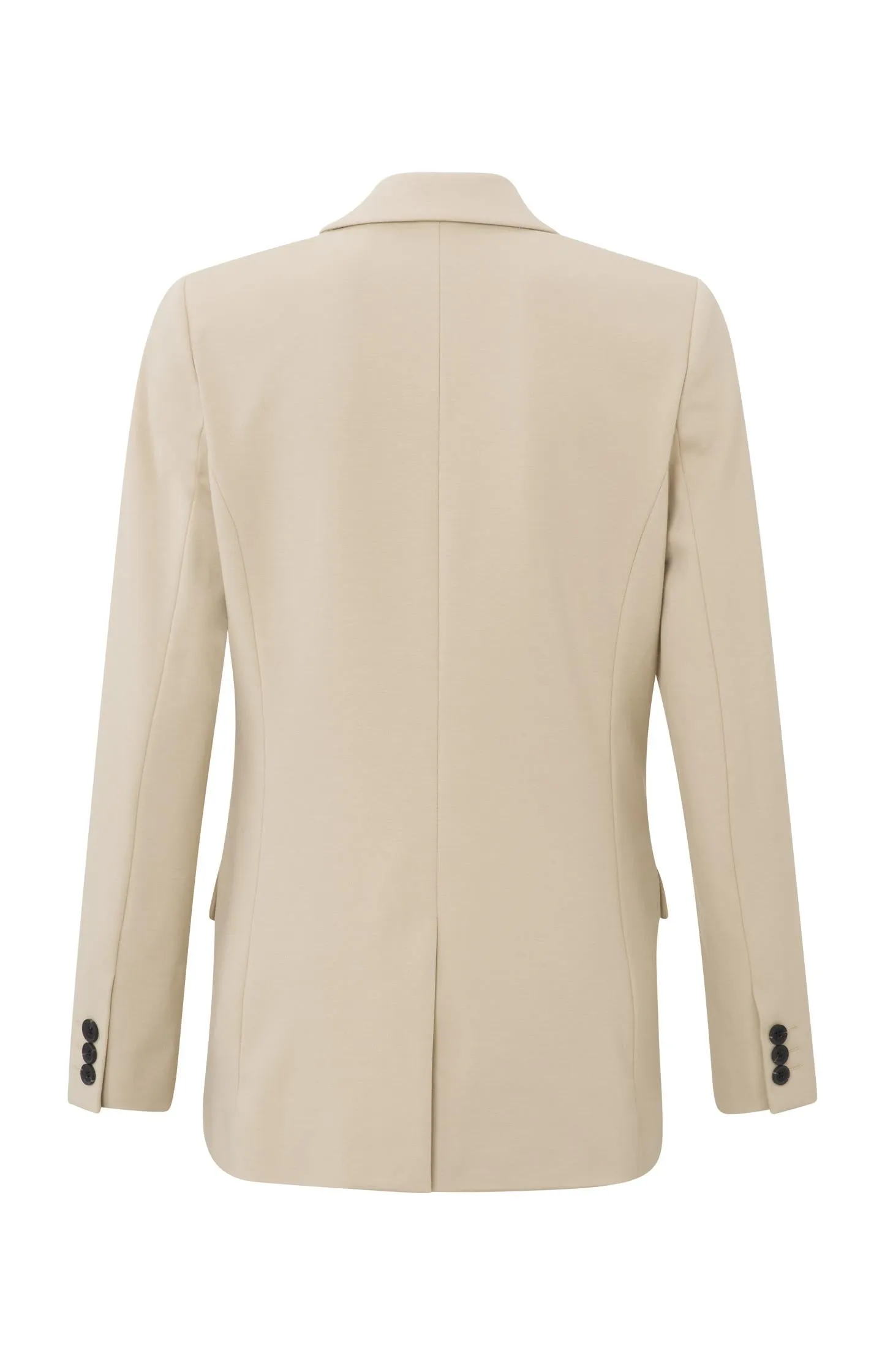 Jersey blazer with long sleeves and pocket in neutral tone