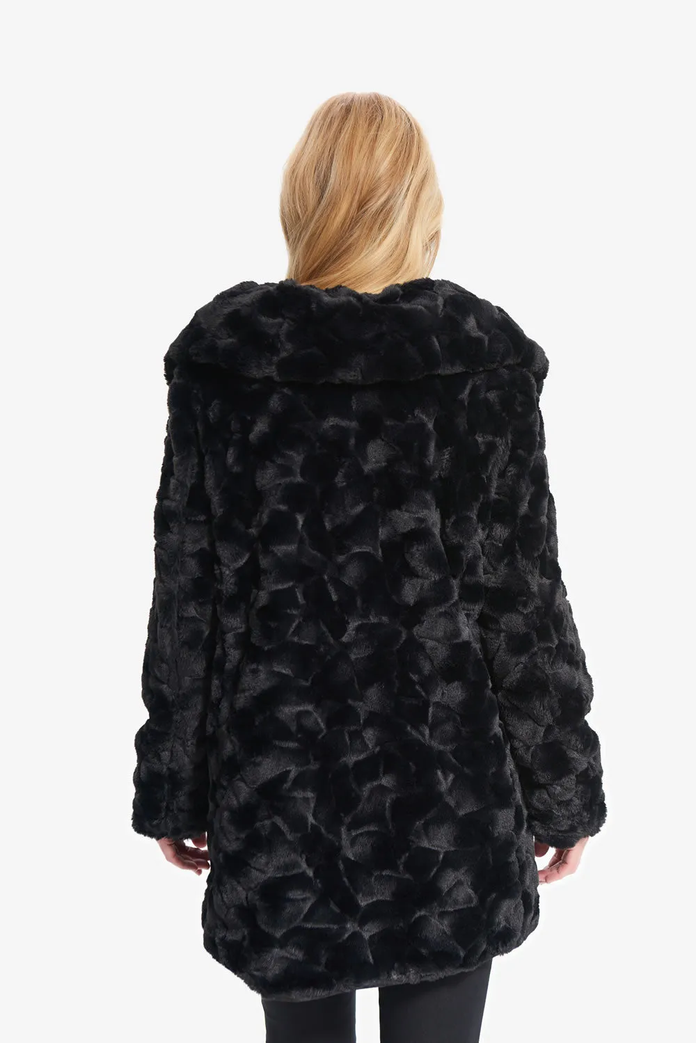 Joseph Ribkoff Black/Grey Newspaper Print Reversible Coat Style 214934