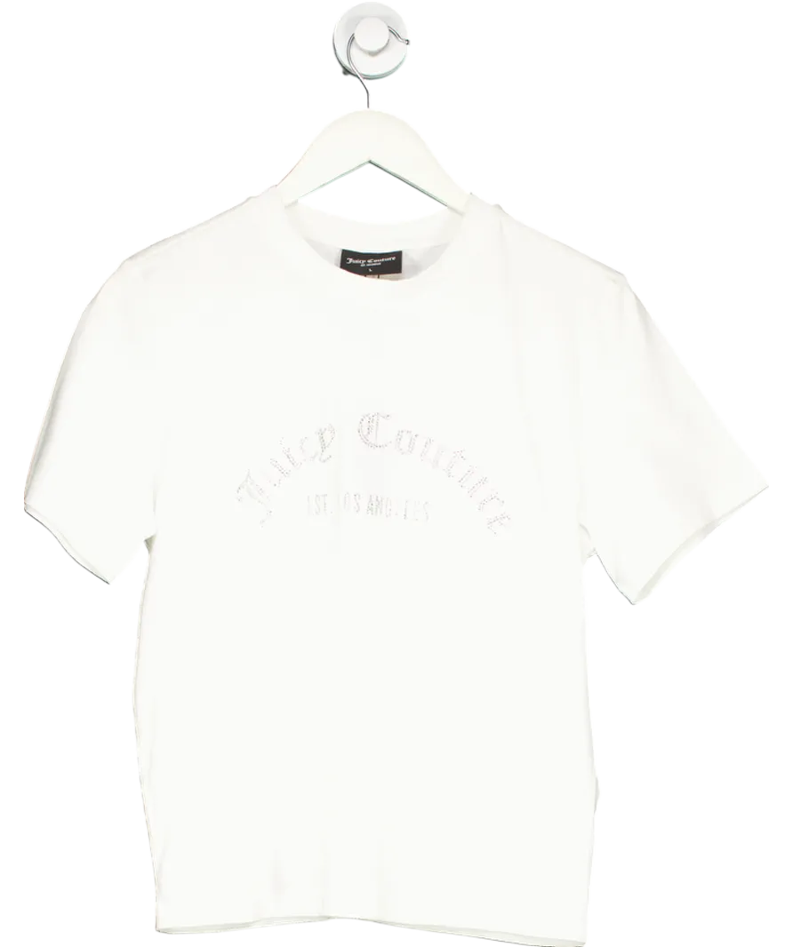Juicy Couture White Diamante Noah T-shirt UK L