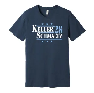 Keller & Schmaltz '28 - Utah Hockey Political Campaign Parody T-Shirt - Hyper Than Hype Shirts
