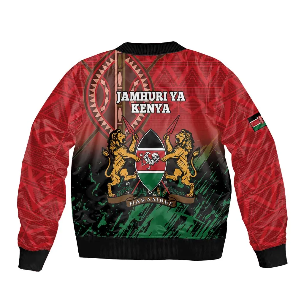 Kenya Independence Day Bomber Jacket Jamhuri ya Kenya 1963 - African Pattern LT14