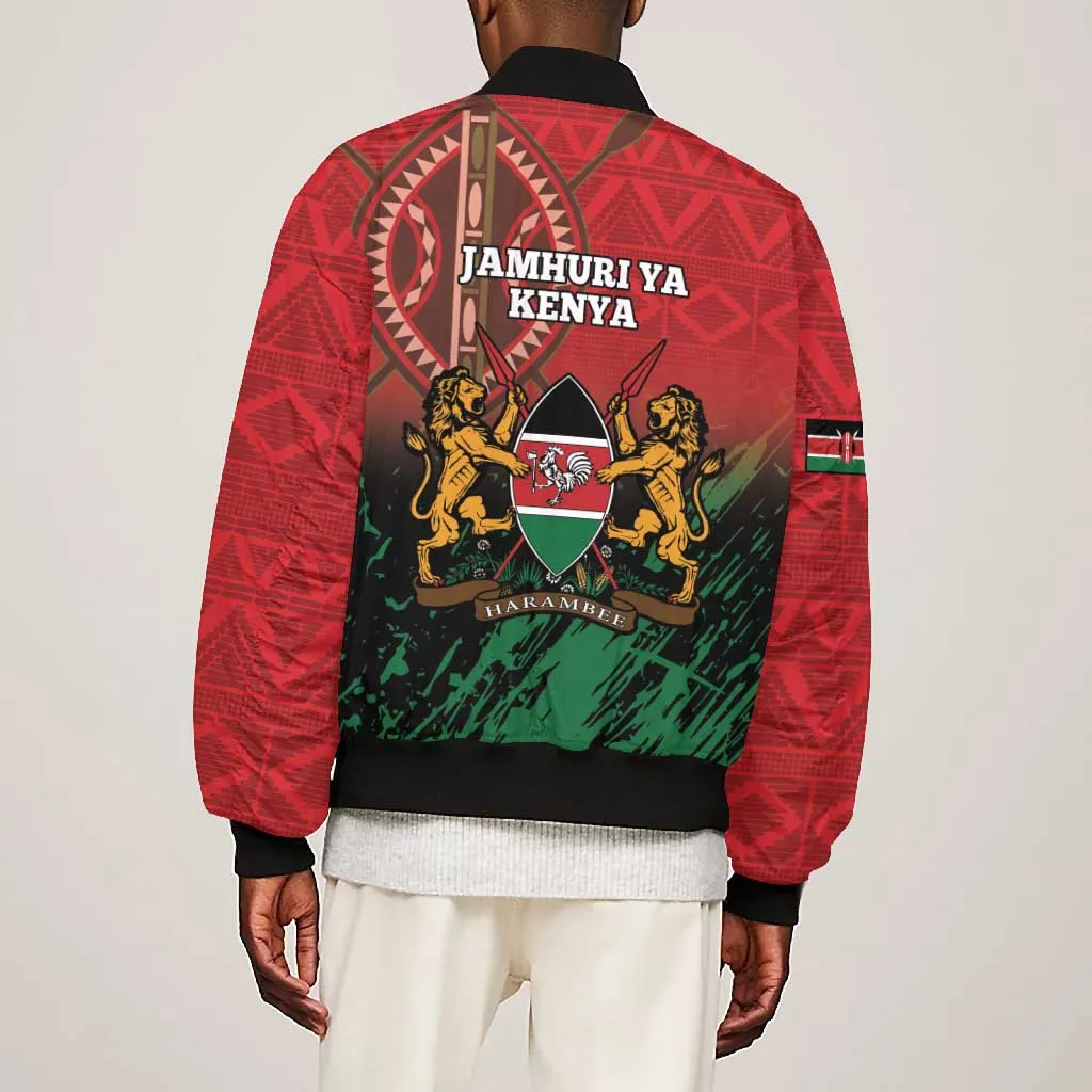 Kenya Independence Day Bomber Jacket Jamhuri ya Kenya 1963 - African Pattern LT14