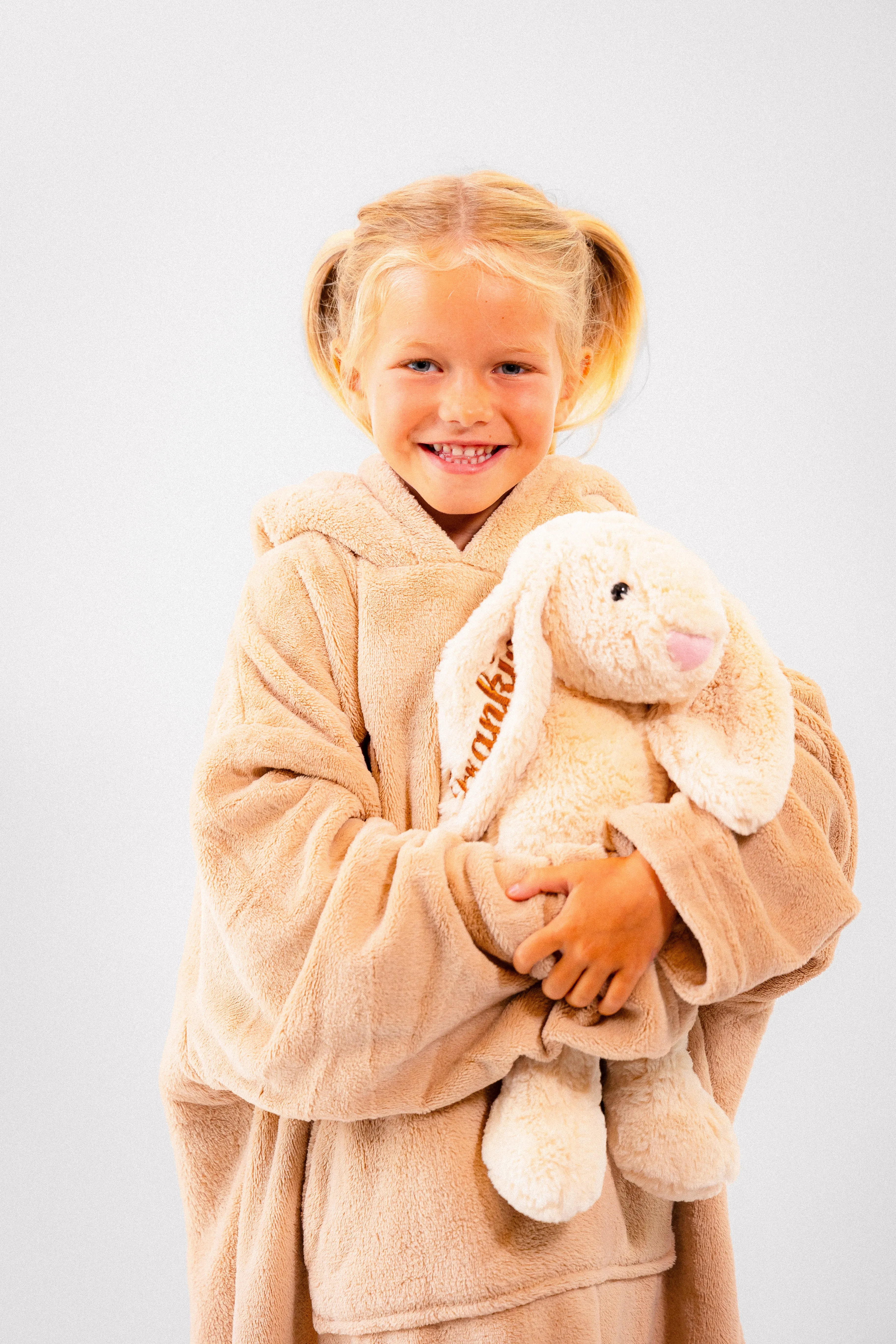 Kids plush personalised borg lined hoody