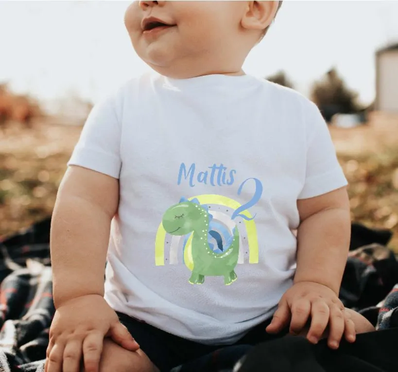 Kinder T-Shirt Dinosaurier personalisiert mit Name Junge