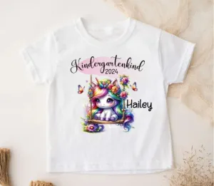 Kindergartenkind T-Shirt Einhorn personalisiert Kita Kind Mädchen Kindergarten Start