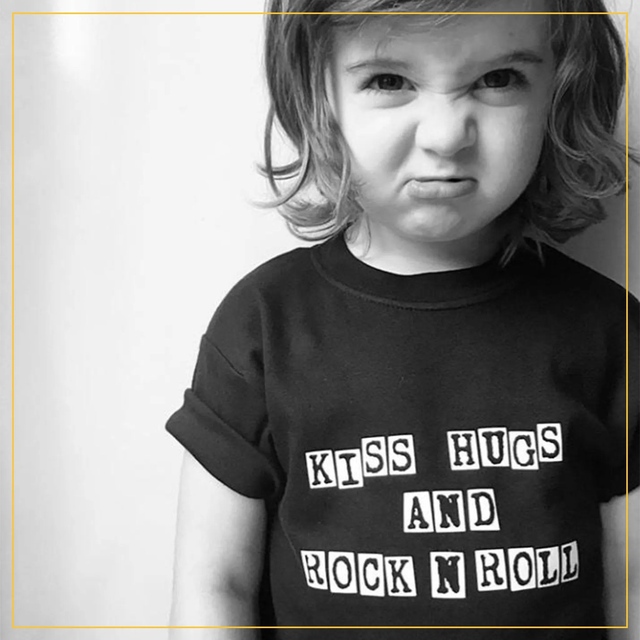 Kiss Hugs And Rock N Roll Kids Novelty T-shirt | Josiah Amari