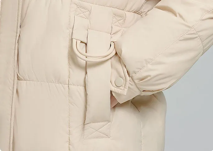 Knee-Length Relaxed-Fit Quilted Puffer Jacket for Women