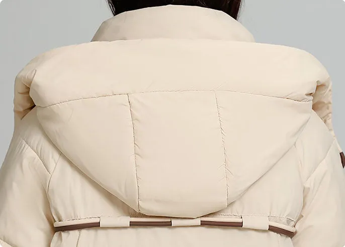 Knee-Length Relaxed-Fit Quilted Puffer Jacket for Women