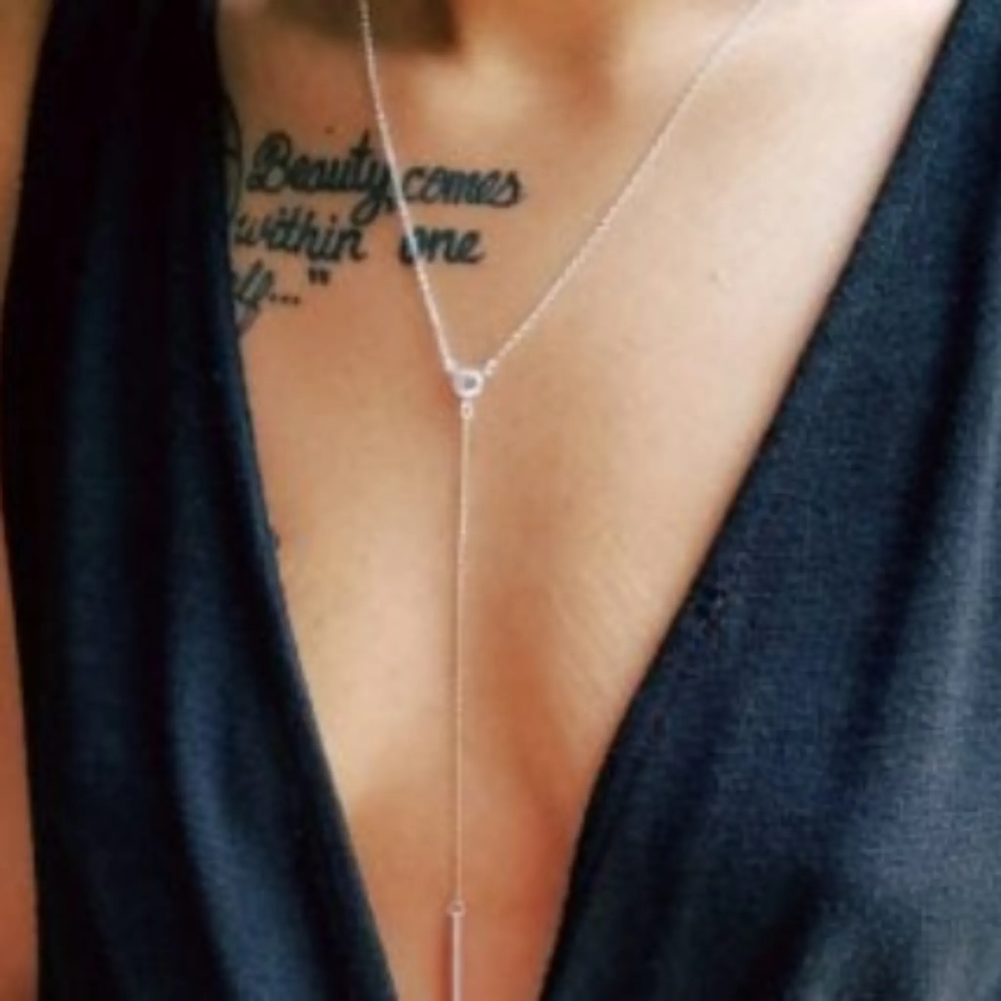 Lariat Crystal Drop Necklace - Y Necklace - Sterling or Gold