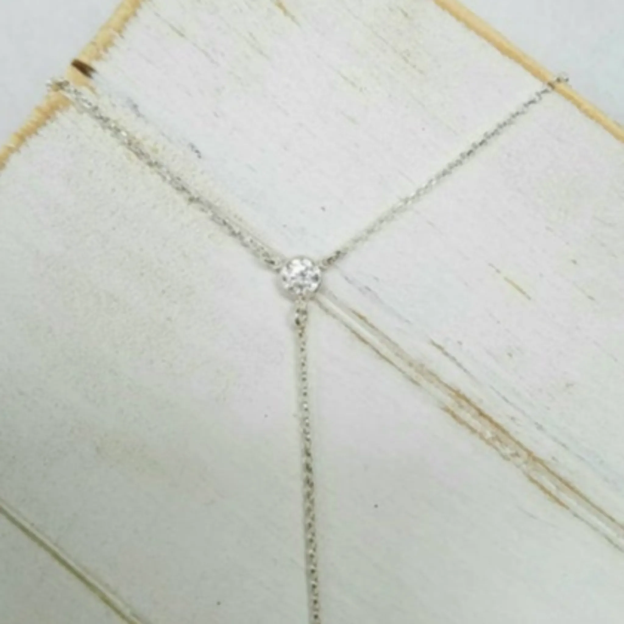 Lariat Crystal Drop Necklace - Y Necklace - Sterling or Gold