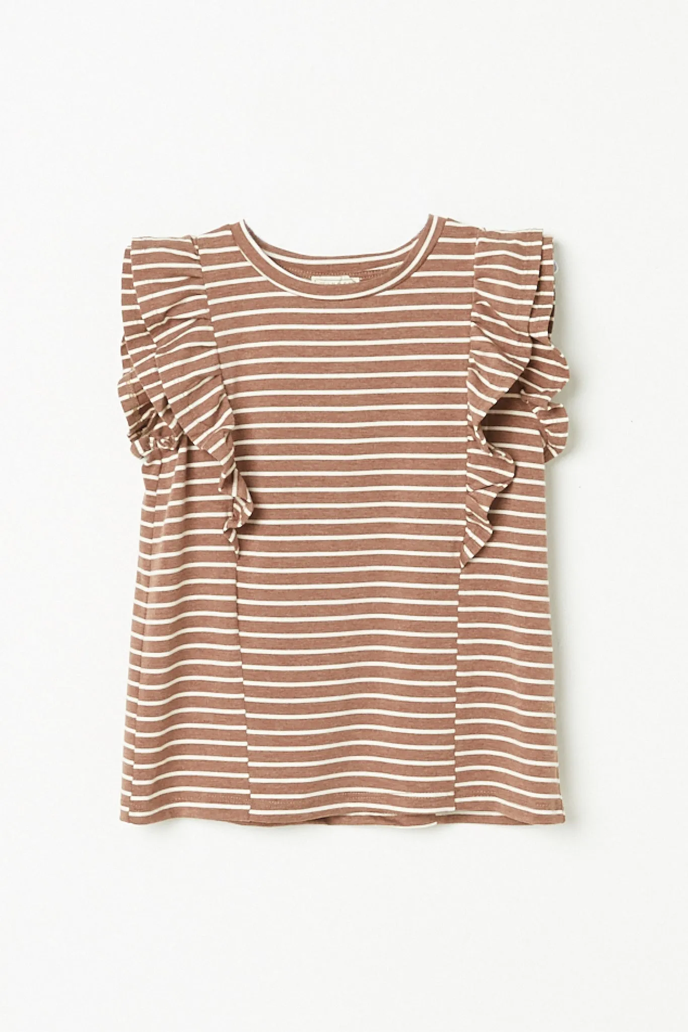 Layered Ruffle Striped Tee