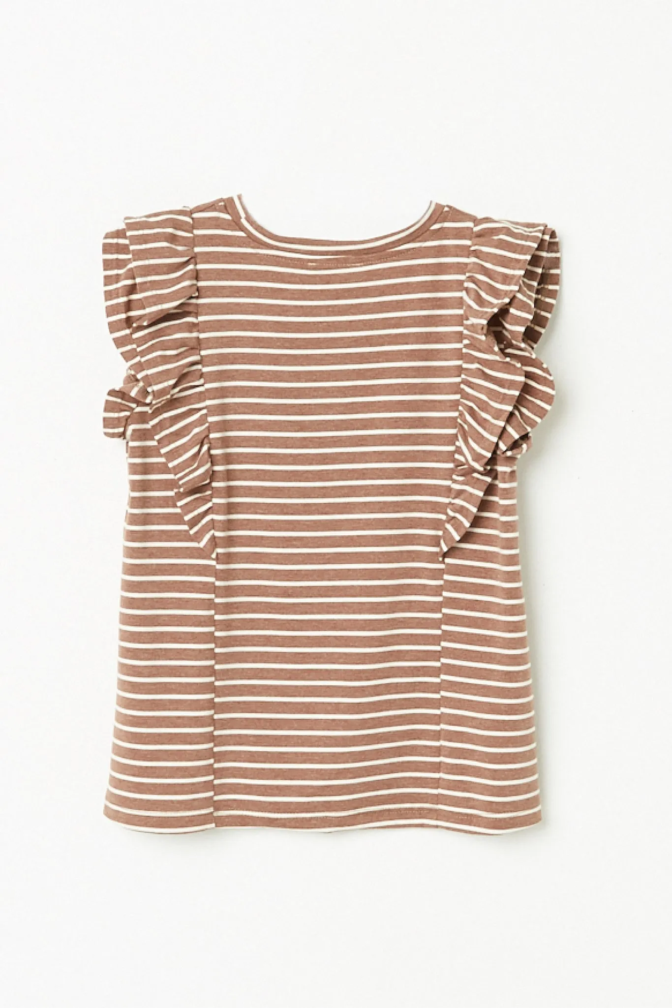 Layered Ruffle Striped Tee