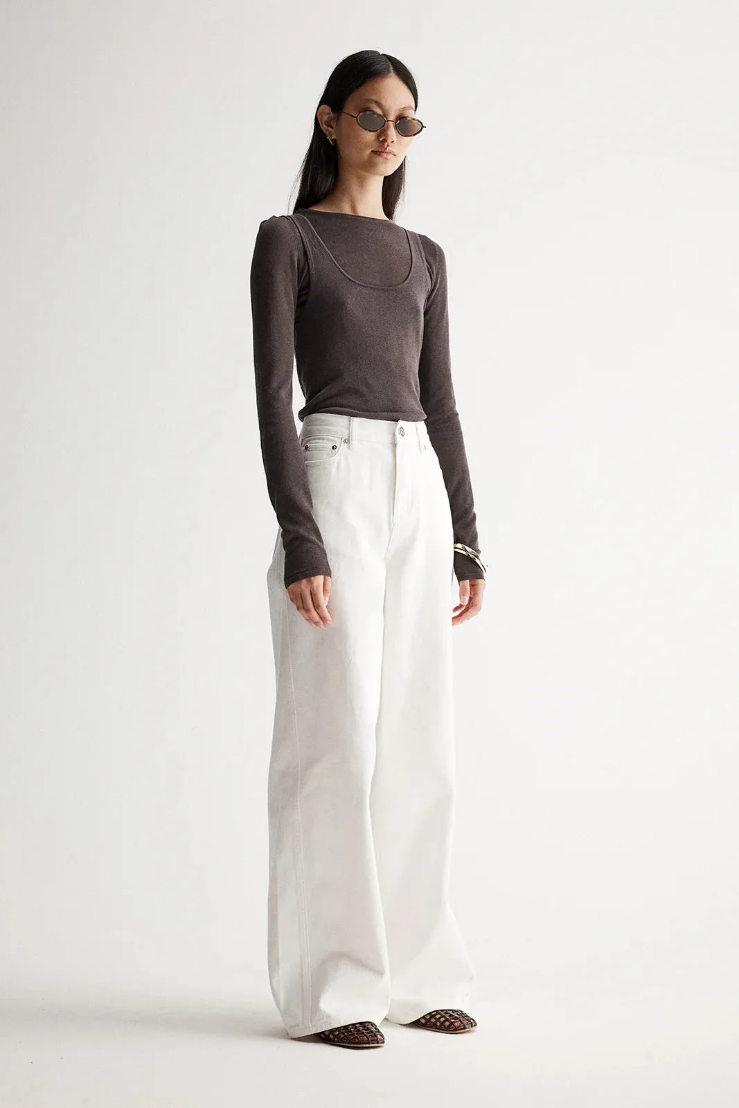 LEALAH KNIT TOP - DARK MOCHA