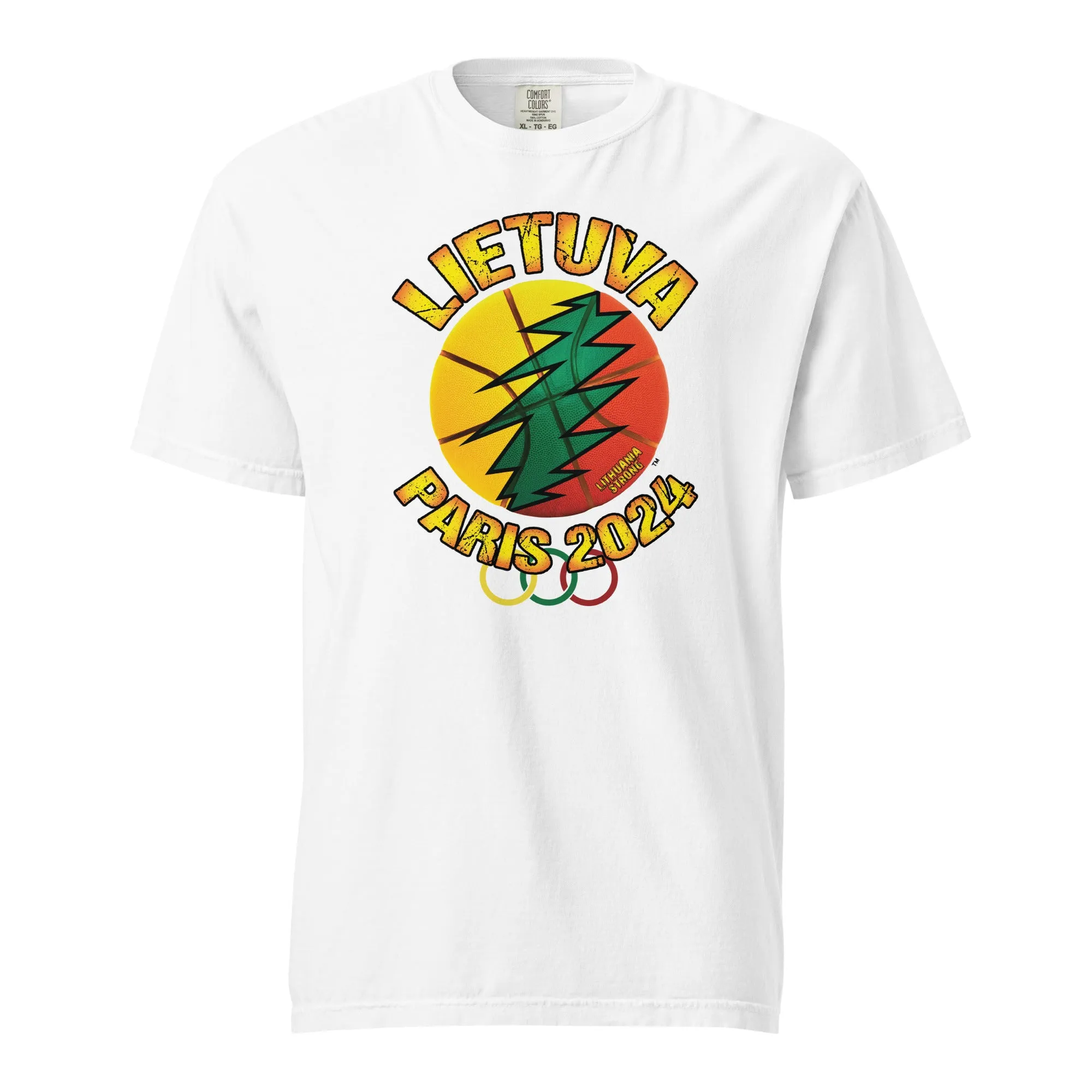Lietuva Paris 2024 - Men/Women Unisex Soft-Washed Comfort Cotton Short Sleeve T-Shirt