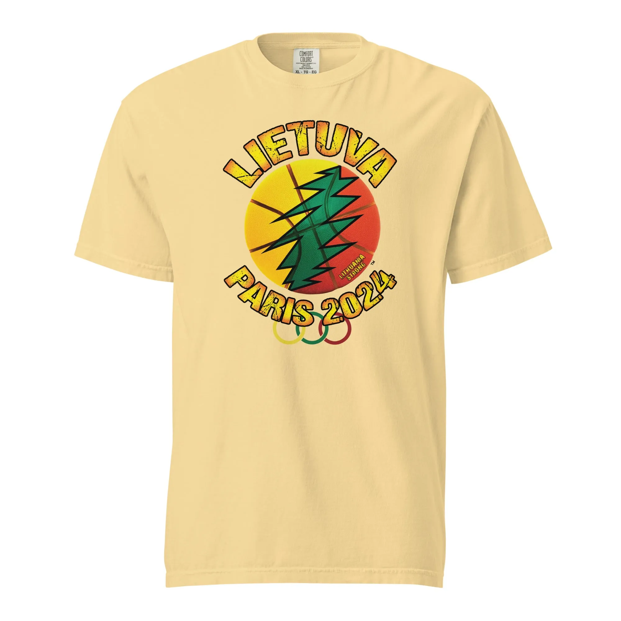 Lietuva Paris 2024 - Men/Women Unisex Soft-Washed Comfort Cotton Short Sleeve T-Shirt