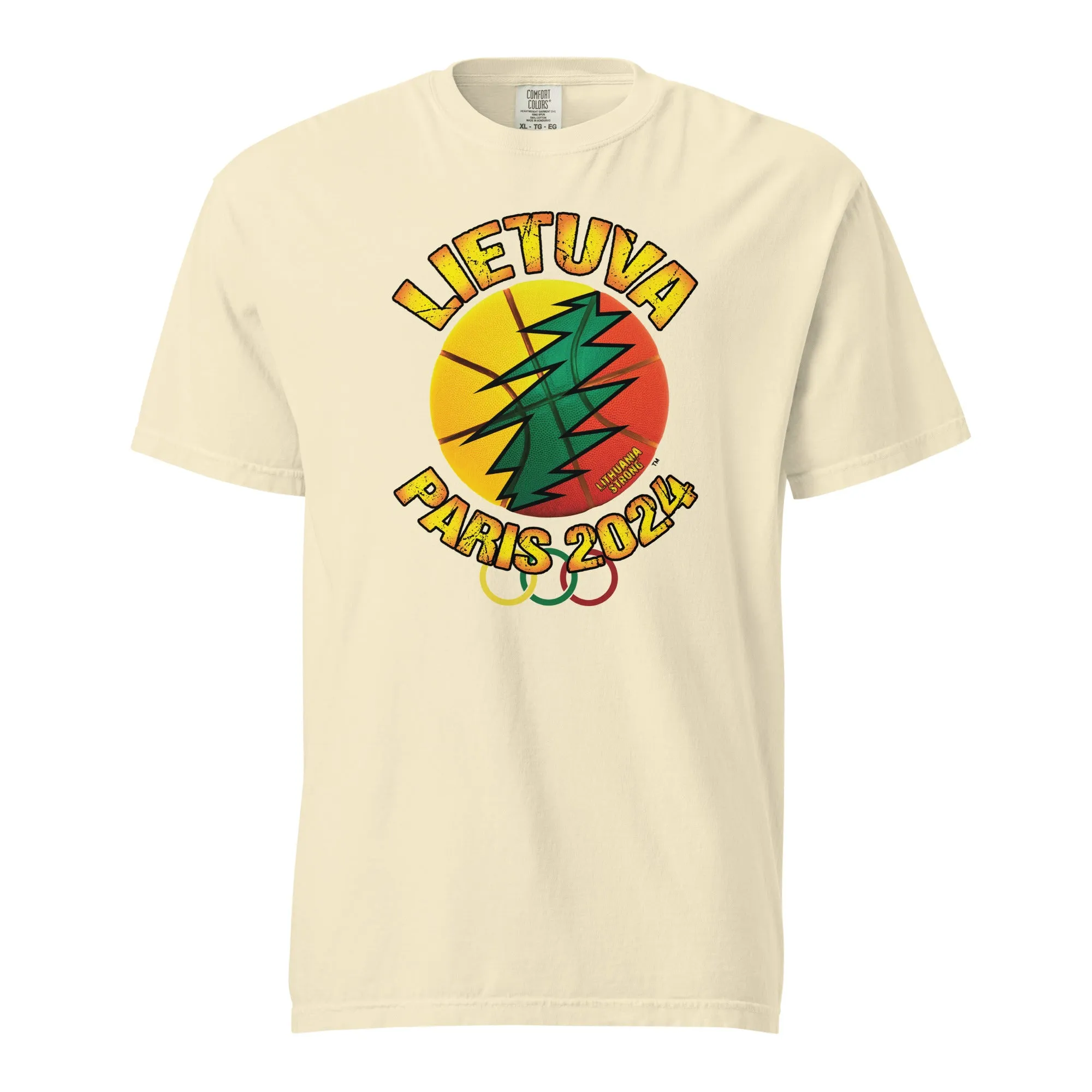 Lietuva Paris 2024 - Men/Women Unisex Soft-Washed Comfort Cotton Short Sleeve T-Shirt