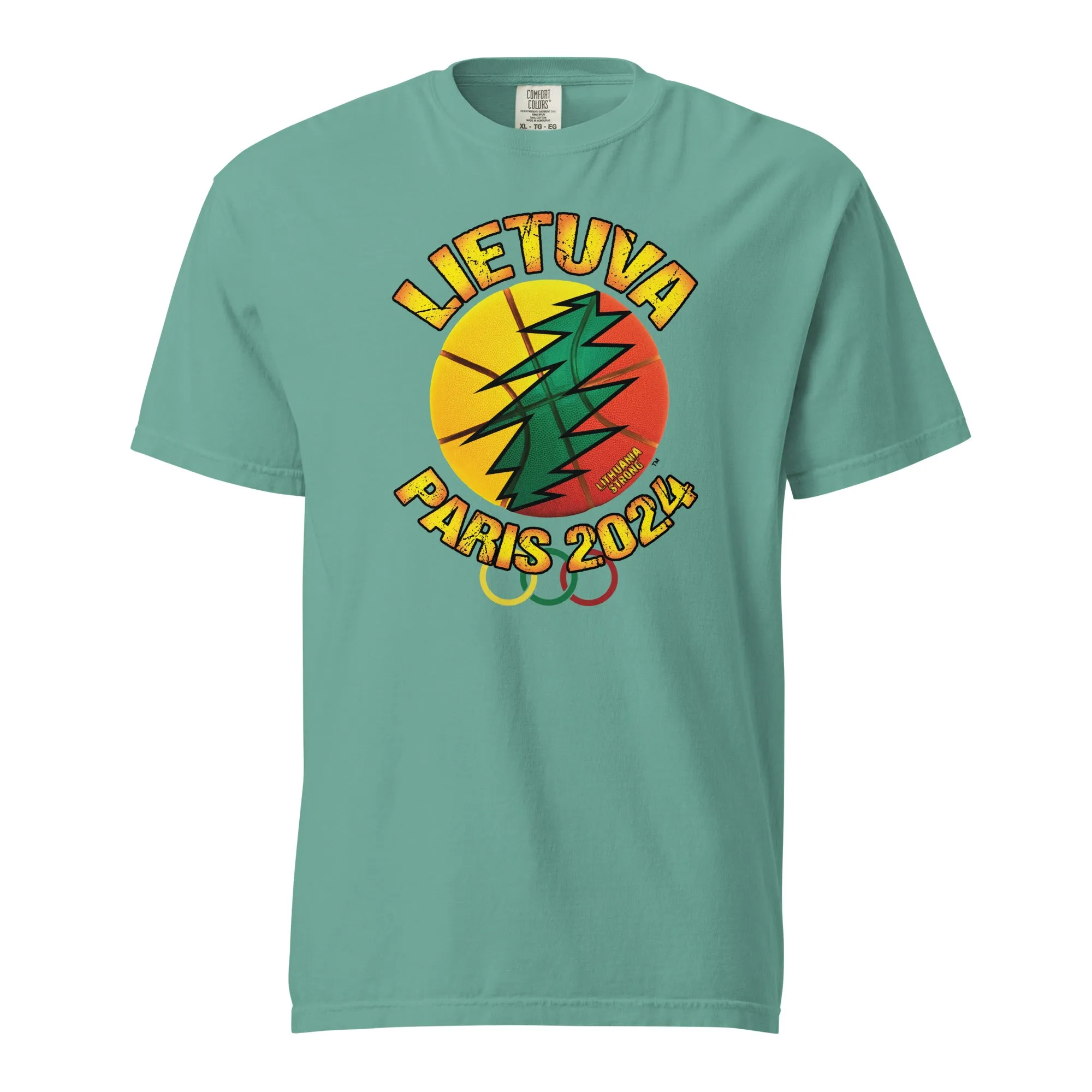 Lietuva Paris 2024 - Men/Women Unisex Soft-Washed Comfort Cotton Short Sleeve T-Shirt