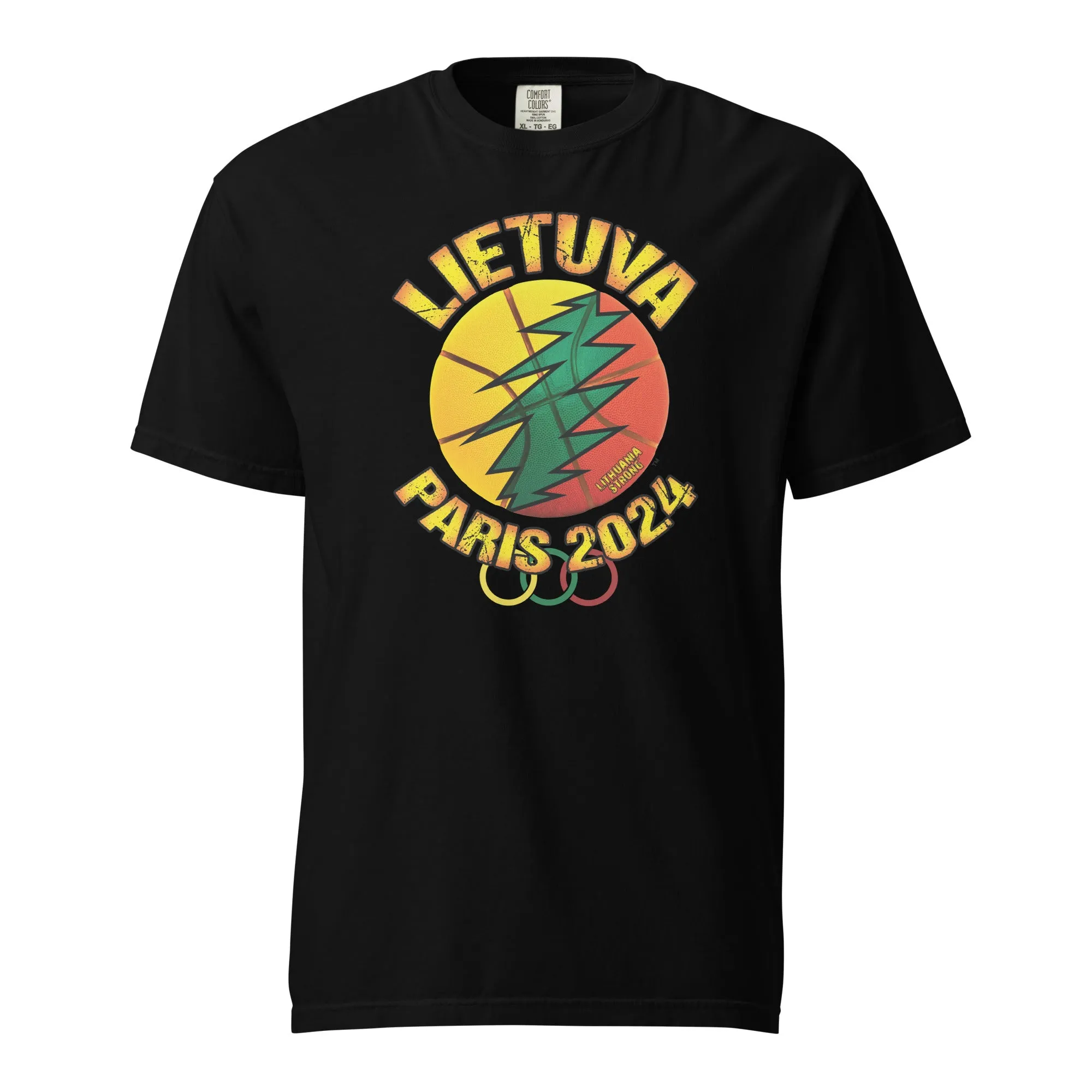 Lietuva Paris 2024 - Men/Women Unisex Soft-Washed Comfort Cotton Short Sleeve T-Shirt