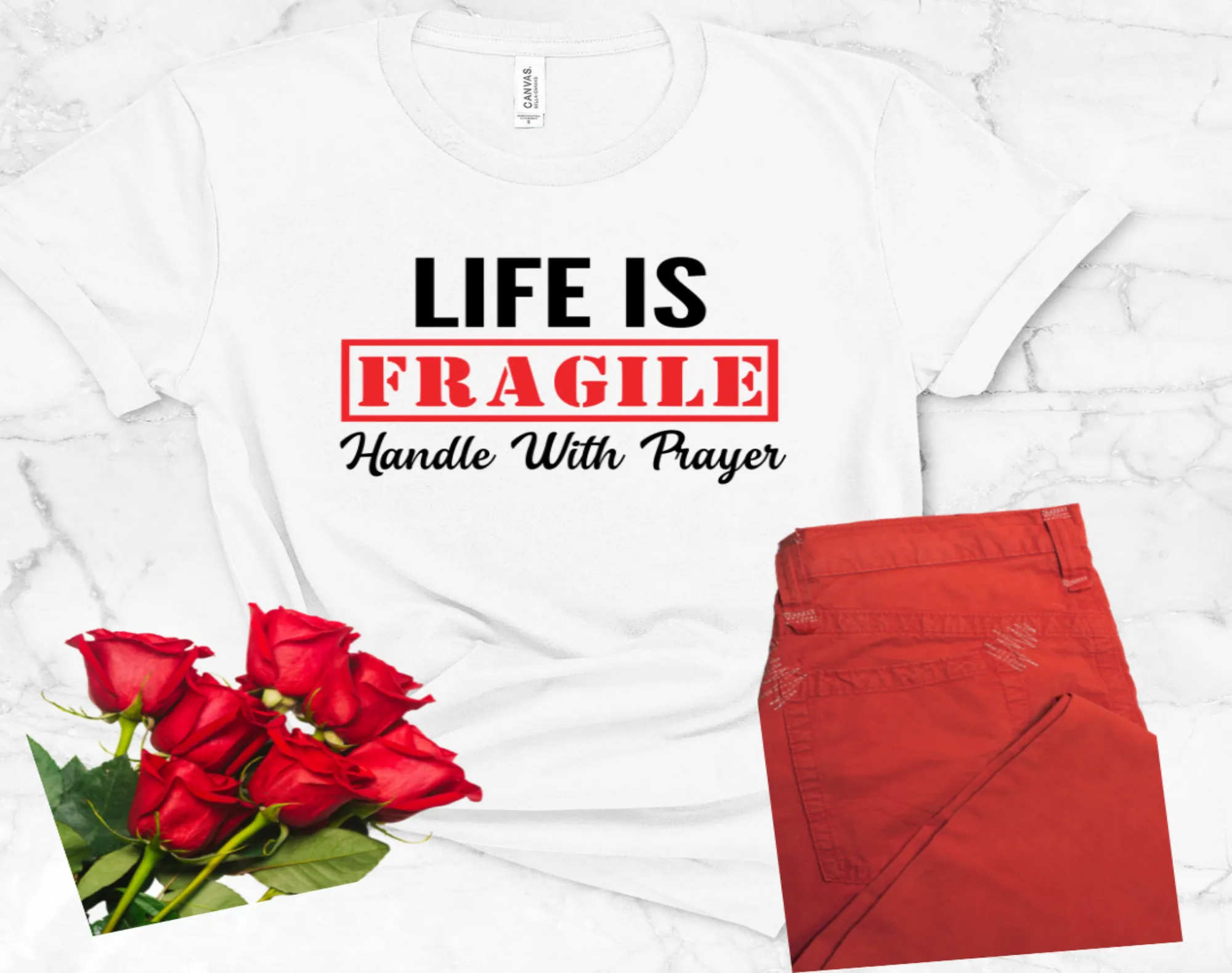Life is Fragile Handle with Prayer T-Shirt