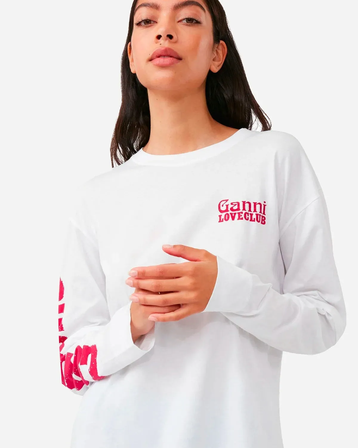 Light Jersey Layered Long Sleeve T-shirt - Bright White