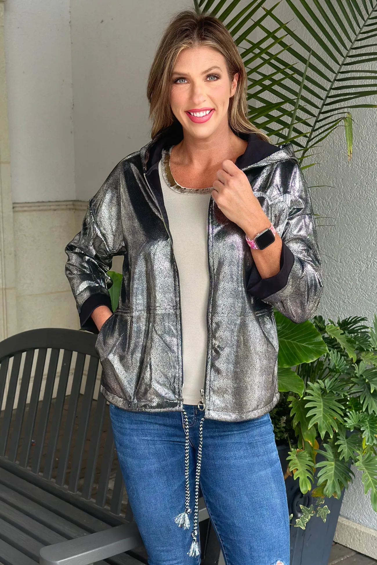 Lights Out Shimmer Jacket-Black