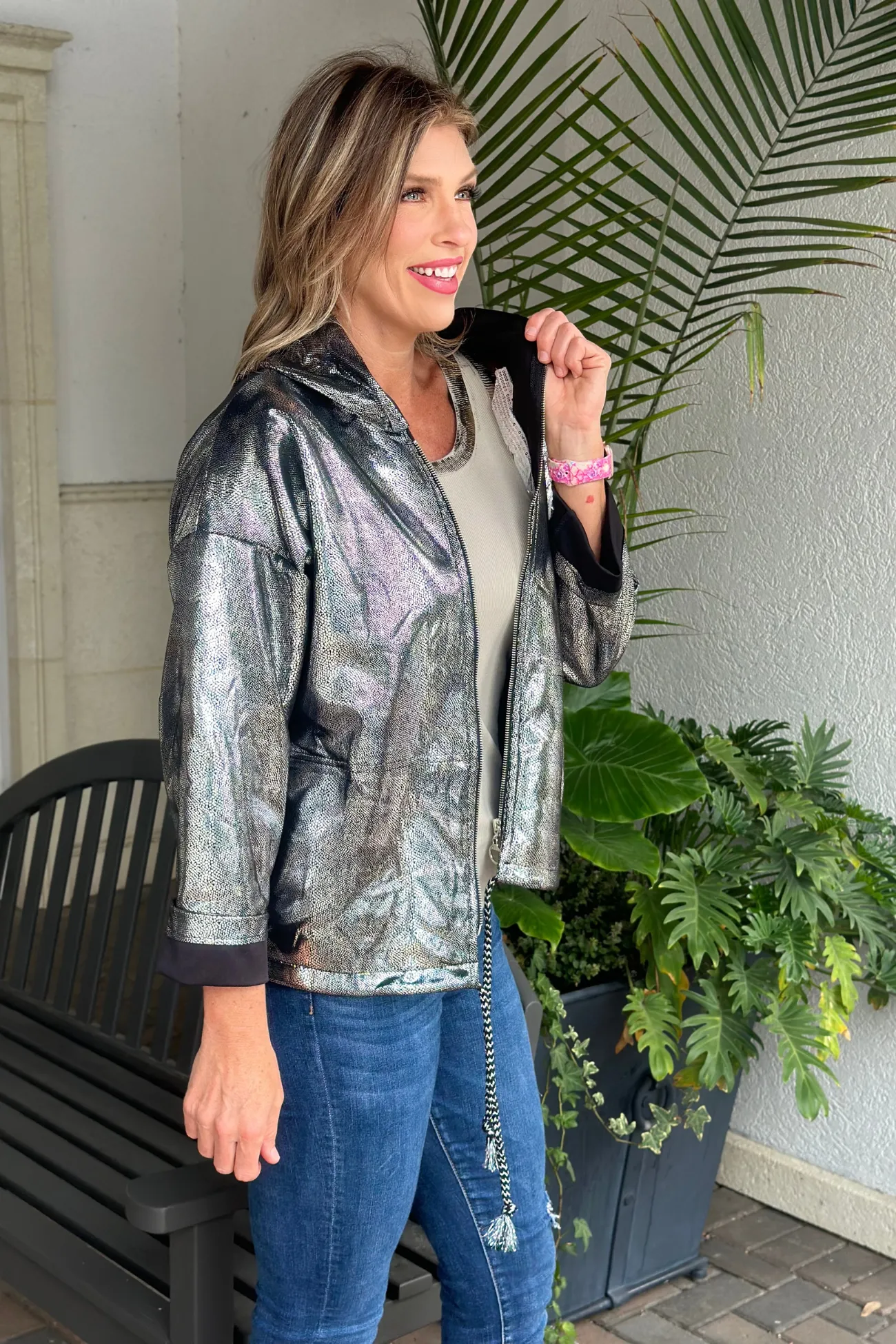 Lights Out Shimmer Jacket-Black