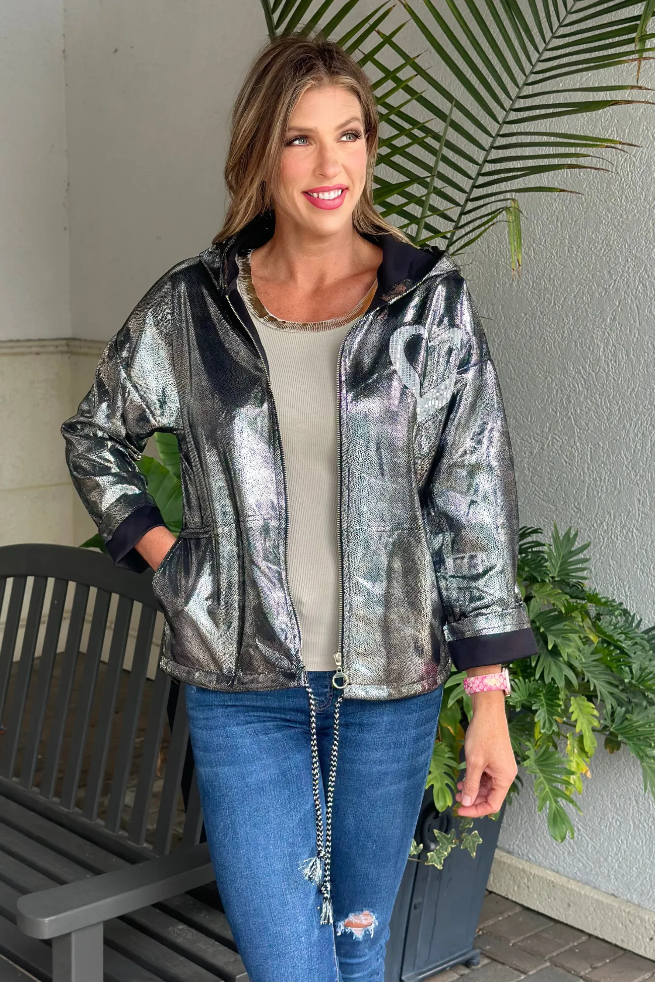 Lights Out Shimmer Jacket-Black