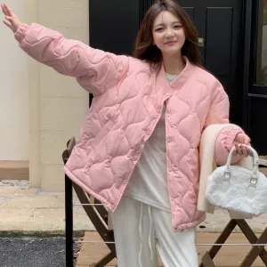 Lightweight Windproof Puffer Jacket with Elastic Band Cuffs for Women