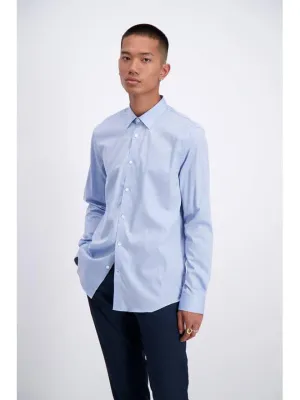 Lindbergh - Fine Cotton Twill Dress Shirt (Blue)