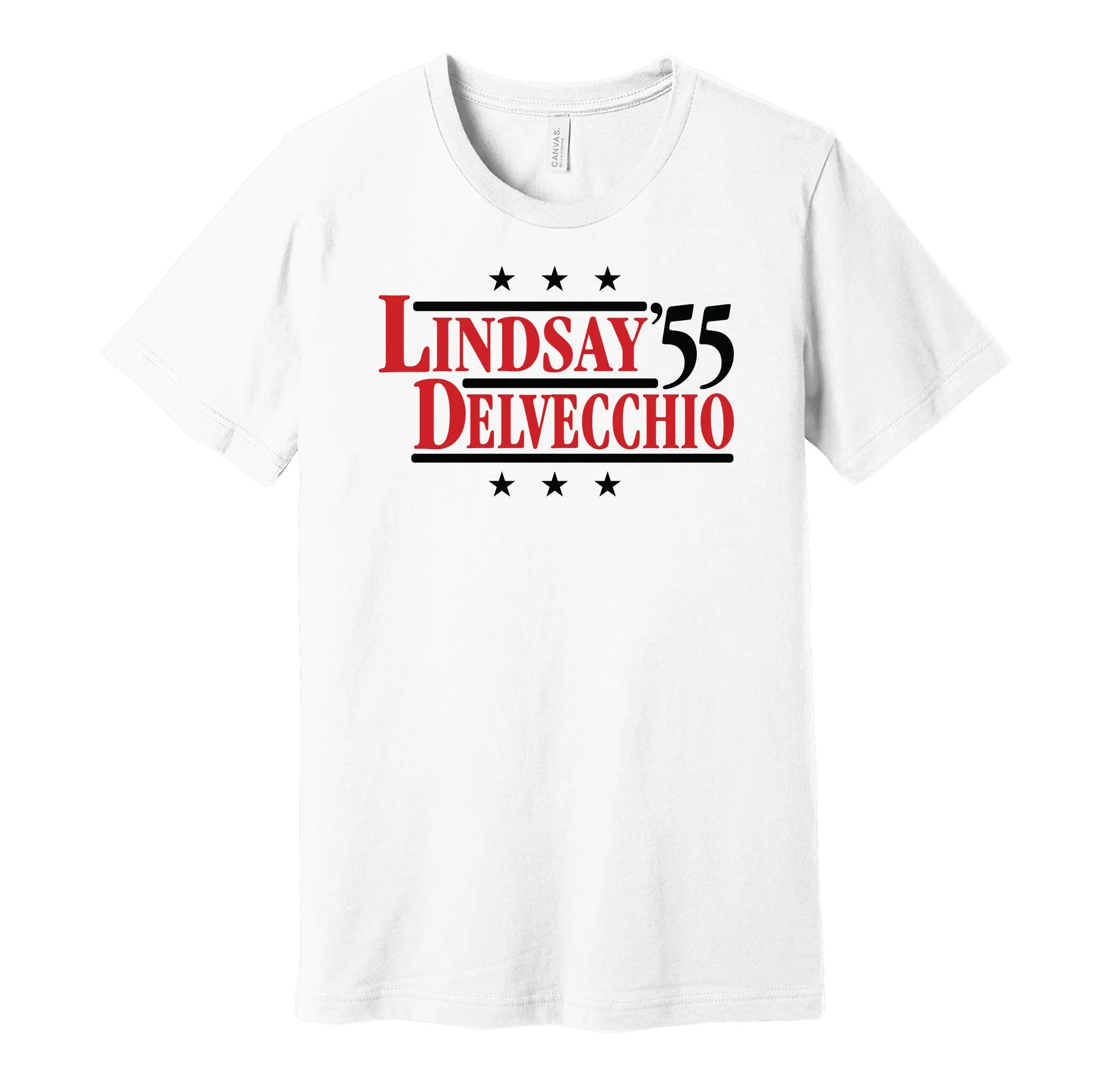 Lindsay & Delvecchio '55 - Detroit Hockey Legends Political Campaign Parody T-Shirt - Hyper Than Hype Shirts