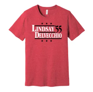 Lindsay & Delvecchio '55 - Detroit Hockey Legends Political Campaign Parody T-Shirt - Hyper Than Hype Shirts