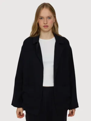 Linen Blazer Black Woman | Mazine