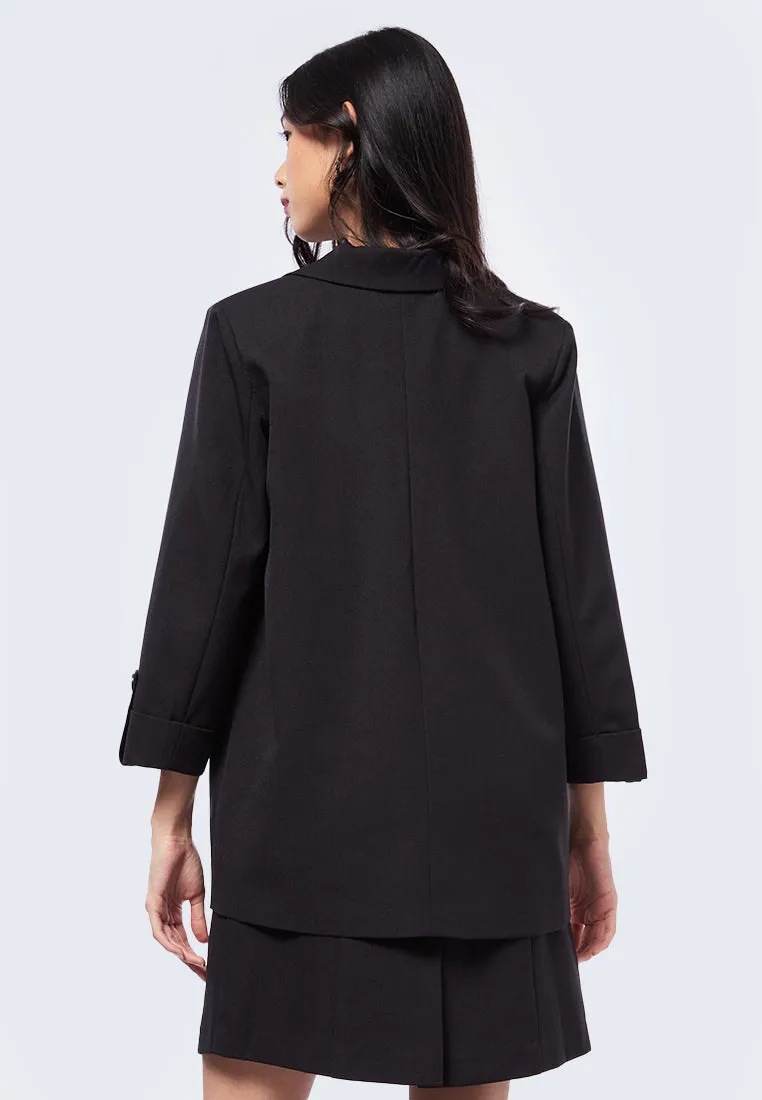 Long Blazer with Rolled Up Sleeves