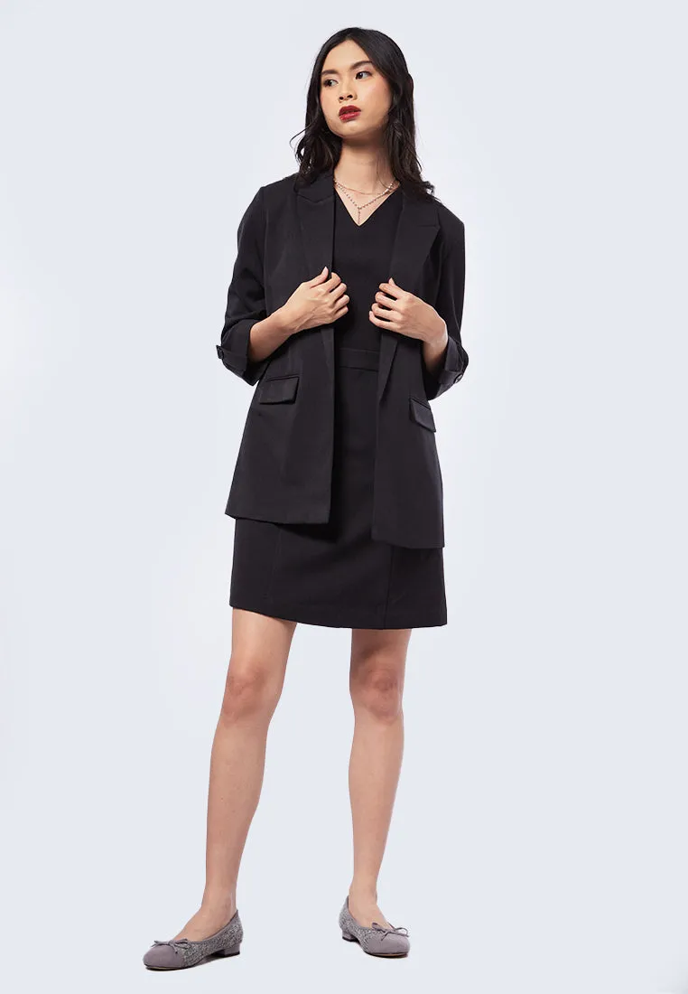 Long Blazer with Rolled Up Sleeves