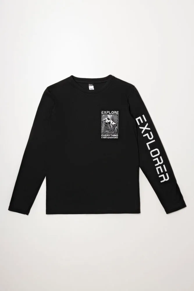 Long Sleeve T-Shirt Explore Black