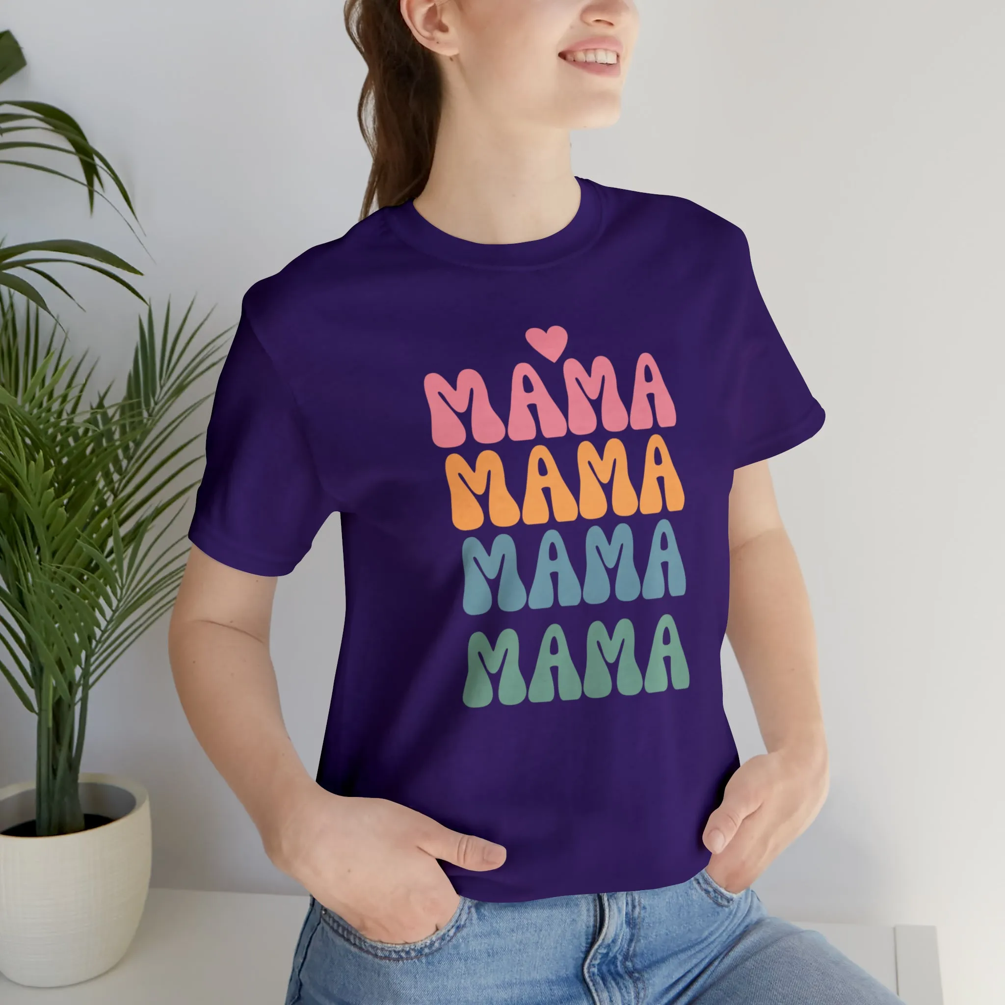 Mama Mama Mama  T-Shirt | Love Mom Tee |  Bella Canvas 3001 Unisex |  Mother Short Sleeve Tshirt