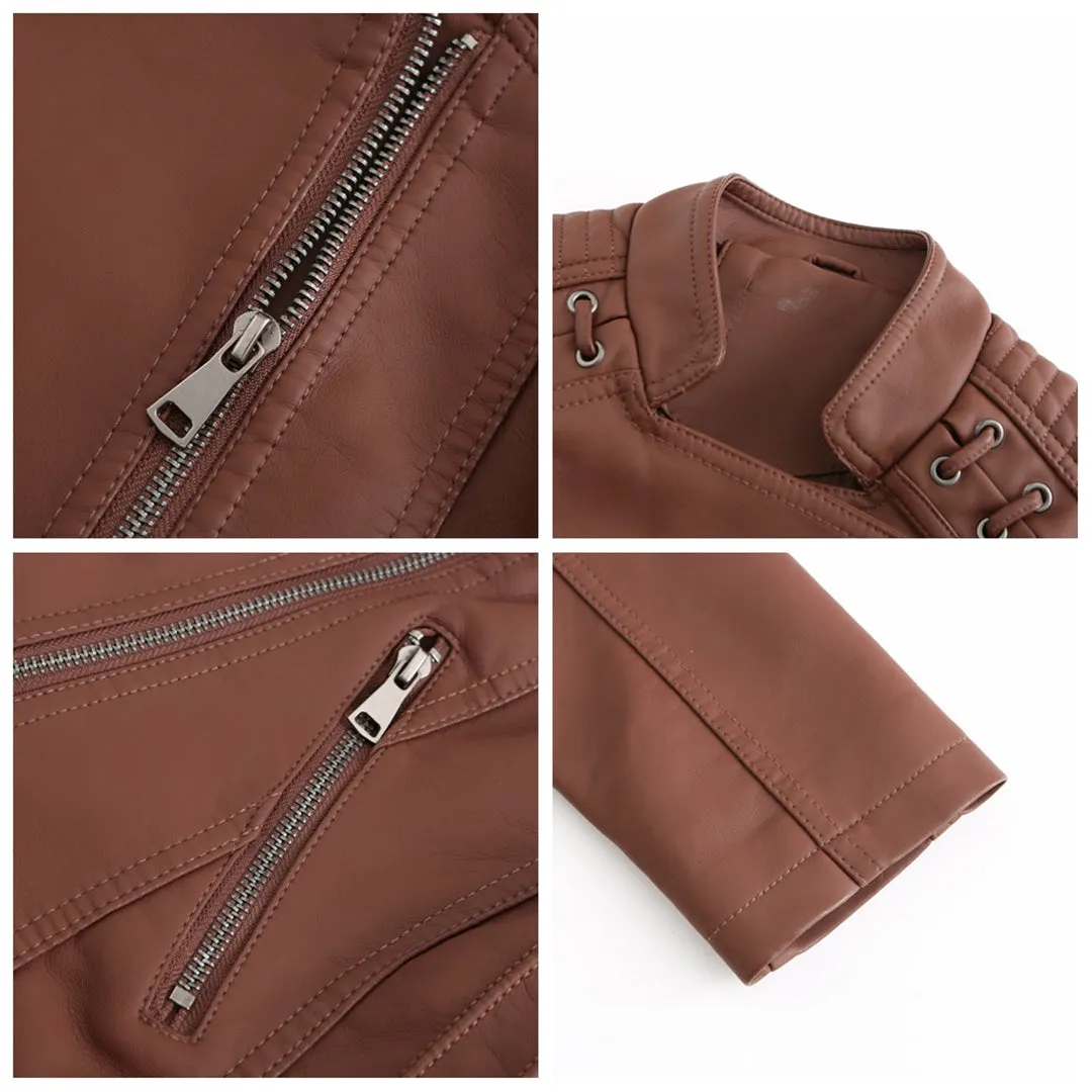 Marie - elegant leather jacket for a timeless look