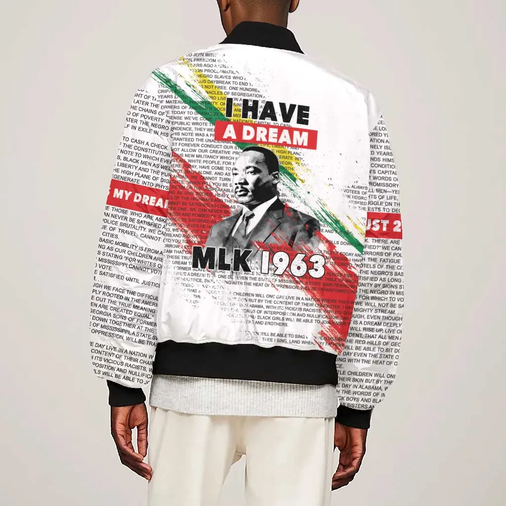 Martin Luther King Bomber Jacket Honoring The Legacy White Version LT05