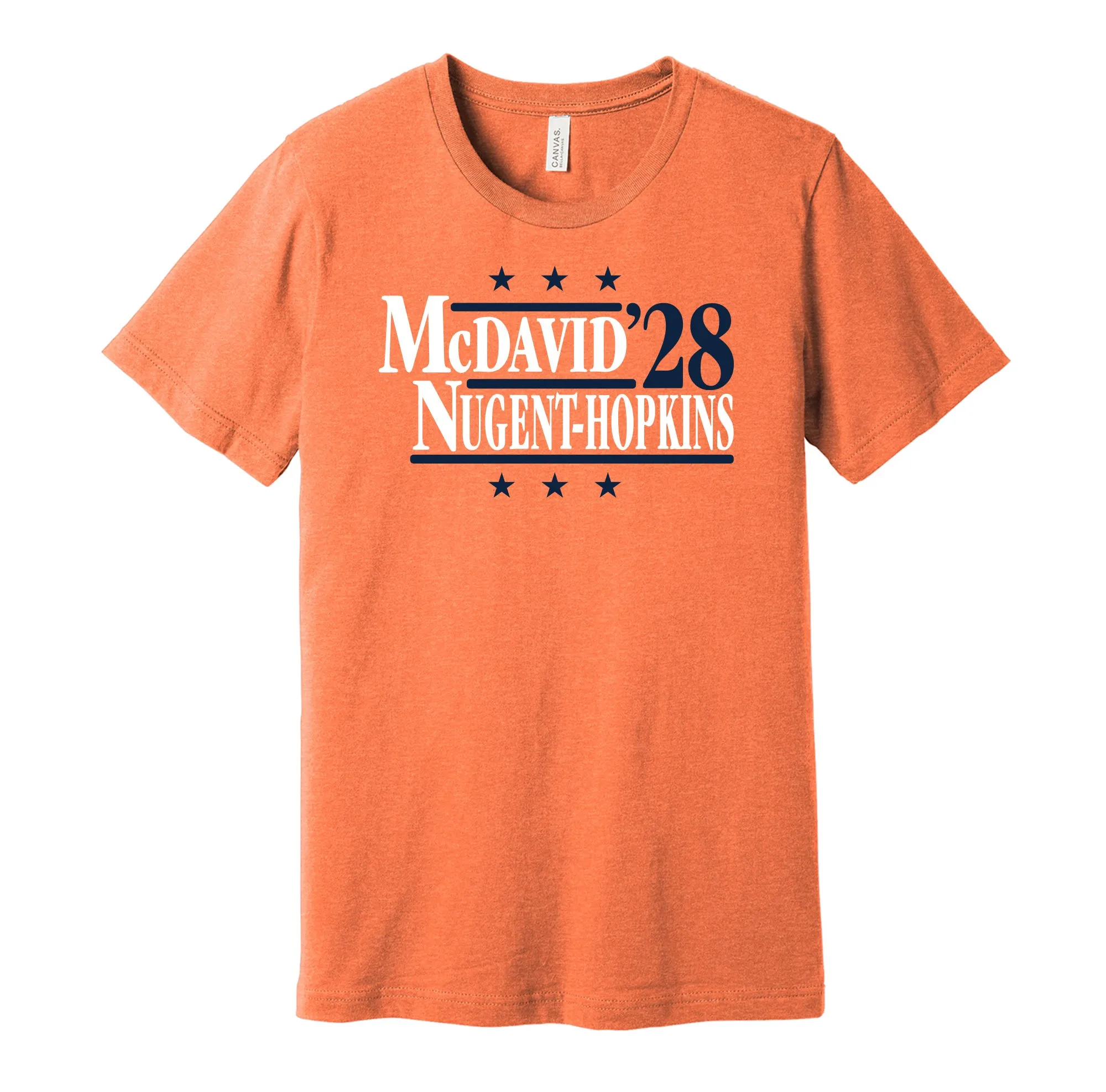 McDavid & Nugent-Hopkins '28 - Edmonton Hockey Political Campaign Parody T-Shirt - Hyper Than Hype Shirts