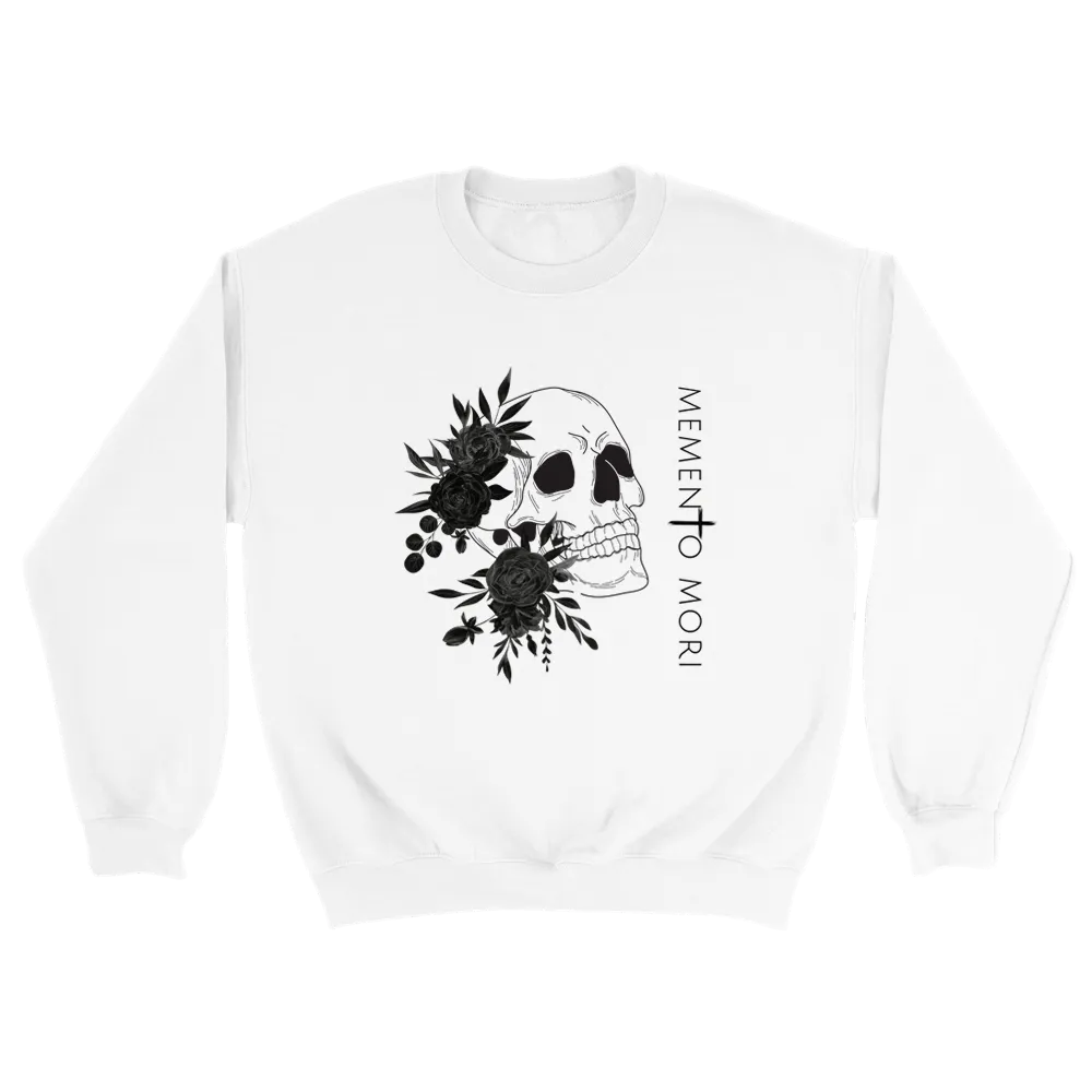 Memento Mori Sweatshirt | Black Flowers