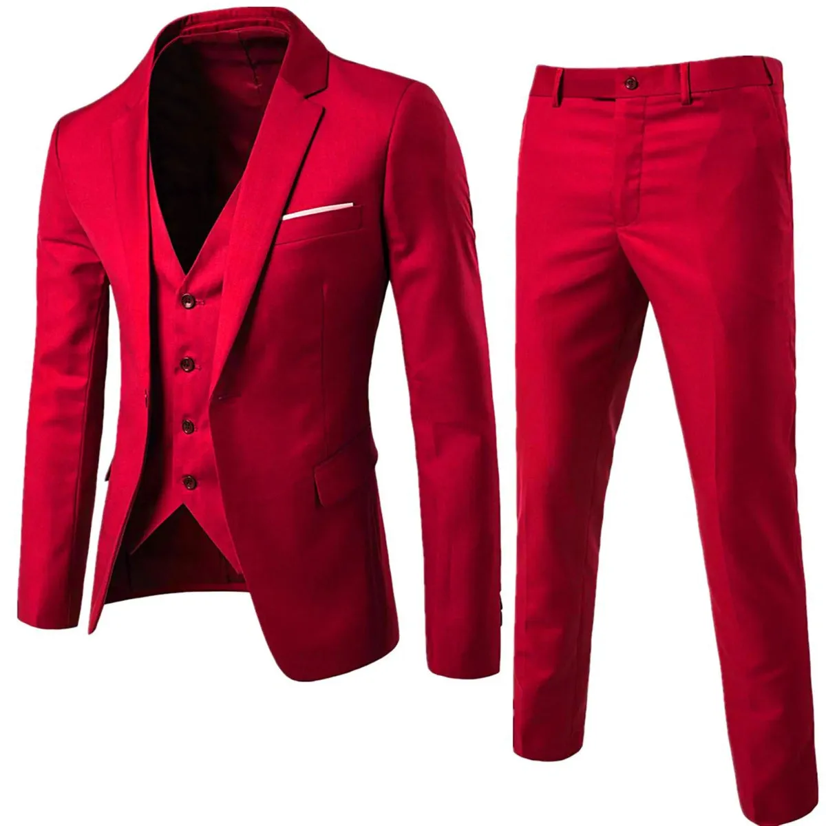 Men Blazers 3Pieces Sets Wedding Formal Elegant Business Luxury Full Vest Pants Coats Classic Jackets Suit Coat Blazers Trousers