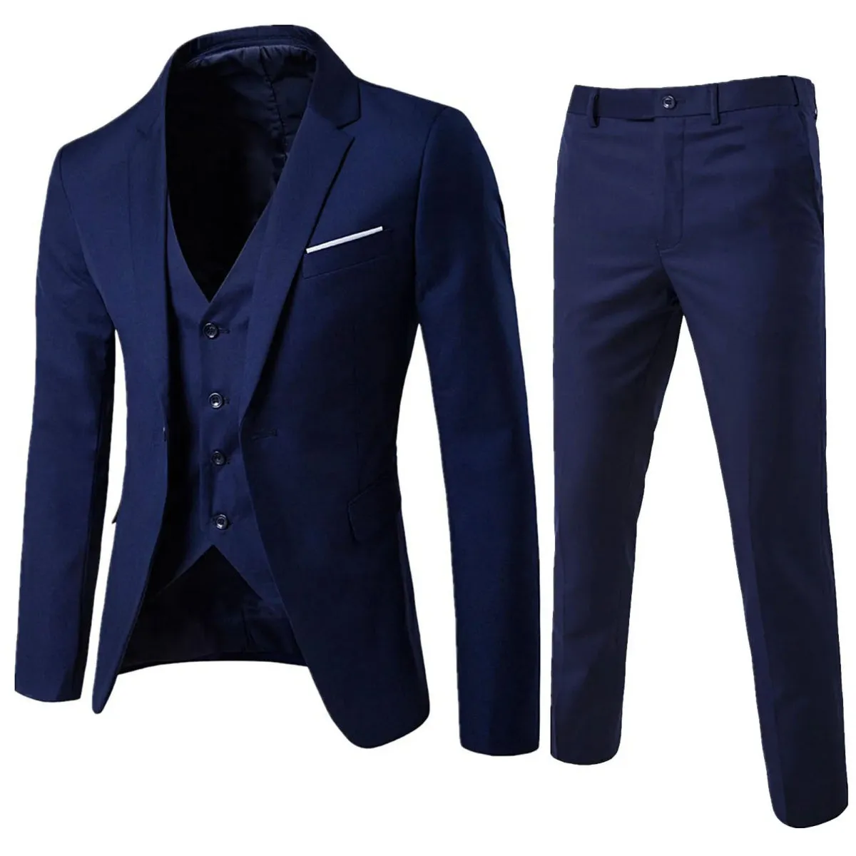 Men Blazers 3Pieces Sets Wedding Formal Elegant Business Luxury Full Vest Pants Coats Classic Jackets Suit Coat Blazers Trousers